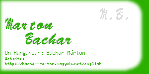 marton bachar business card